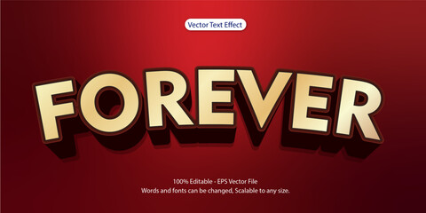 3d gold and red editable text effect. vector