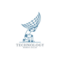 Atlas Robot Technology logo, simple and modern. Suitable for any industry.
