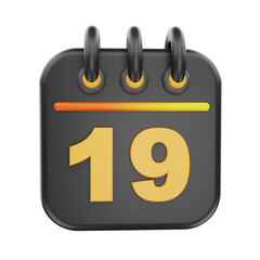 3d rendering calender icon object