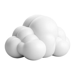 3d rendering cloud isolated on white background. Realistic 3d high quality isolated render.	