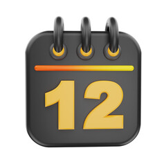 3d rendering calender icon object