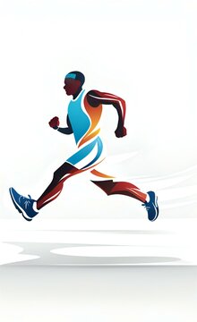 a vector illustration of a running man.