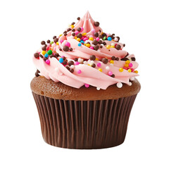 Cupcake, solitary, transparent background, isolated image, generative AI
