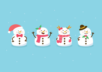 snowman christmas background design template