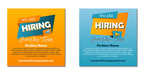 Recruitment advertising template for social media.