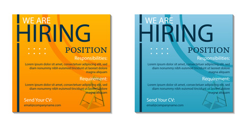 Recruitment advertising template for social media.