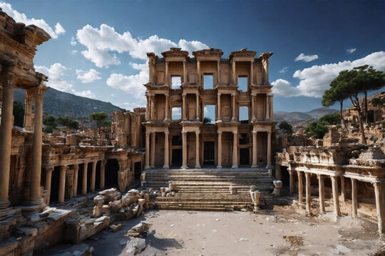 Library of Celsus in Ephesus Ancient City, Turkey historical ruins