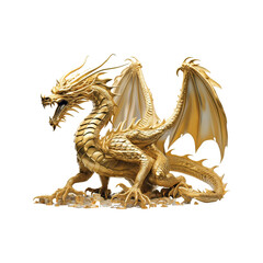 gold dragon statue
