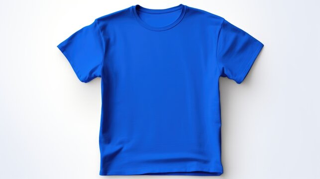 blank royal blue t-shirt, professional appearance, white background