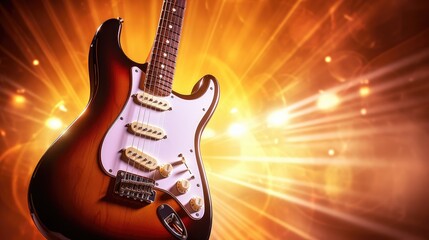 Obraz premium portrait of a guitar set against dynamic lighting to create engaging background