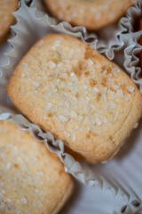 Danish butter cookies sweet tea biscuits in paper packaging
