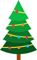 Christmas tree with decorated lights