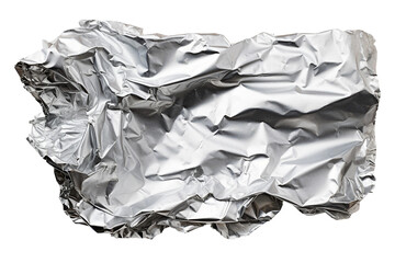 A crushed aluminium foil, transparent background, isolated image, generative AI

