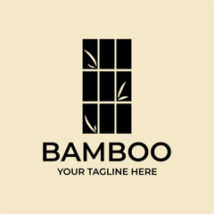 Bamboo logo vector simple illustration template icon graphic design