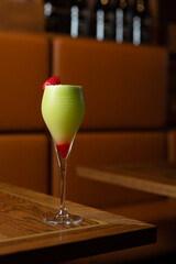 Lime and strawberry cocktail. 