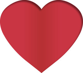 Digital png illustration of red heart with copy space on transparent background