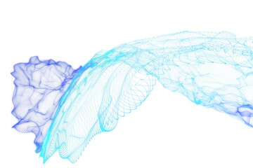 Digital png illustration of blue abstract smoke shapes on transparent background