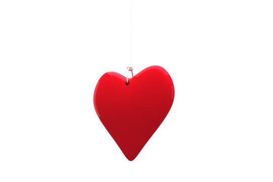 Digital png illustration of red heart with copy space on transparent background