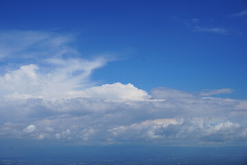 Blue sky and white clouds, beautiful cloudscape background