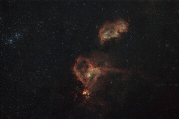 And Soul nebula with double star cluster in constellation Cassiopeia