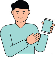 vector man with phone simple