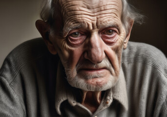portrait of an old man with dementia
