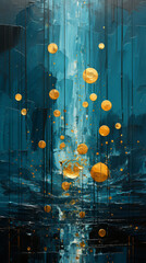 Scene with moon oil color painting abstract background.