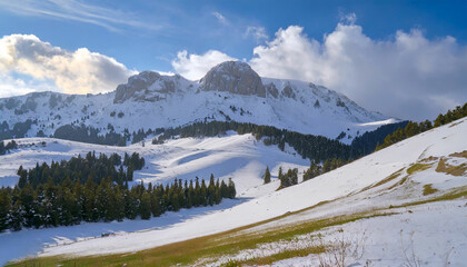 Mountain Wonderland A Snowy Landscape Delight