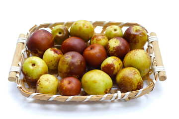 Fresh jujube fruit on white background