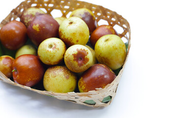 Fresh jujube fruit on white background