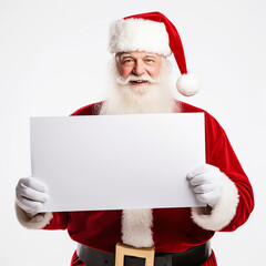 Naklejka premium Santa Claus holding blank board