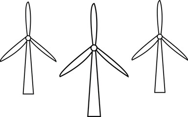 Wind turbine vector icon. Wind power icon on transparent background . Windmill silhouette. design style