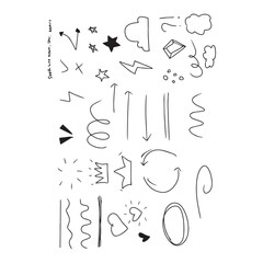 set of abstract doodles element isolated on white background