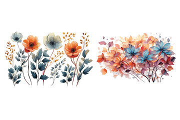 Abstract floral background, ster bunny with flowers, watercolor floral designs for logo and card designs. flowers © Amazinart