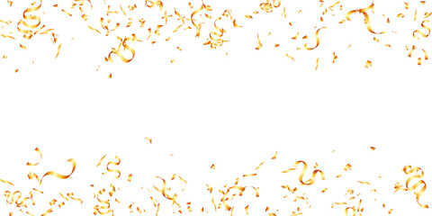 Golden confetti and tinsel celebration, holiday, birthday, party and anniversary