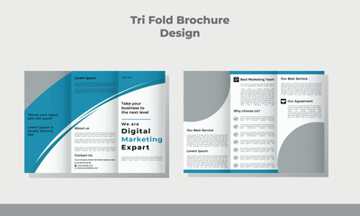 Simple and minimalist promotion layout with blue color brochure template .