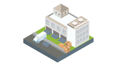 Stylish modern isometric vector Factory.on white background.3D design.isometric vector design Illustration.