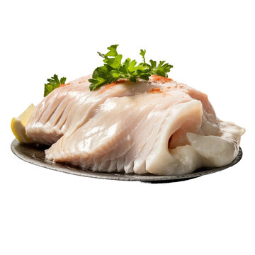 Lutefisk, transparent background, isolated image, generative AI
