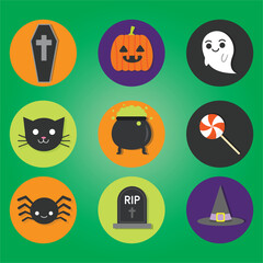 Halloween elements collection in flat design