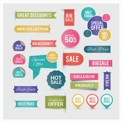 Free vector discount labels . Free vector . EPS 10 .Labels