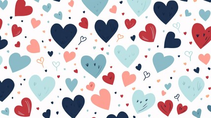 Fototapeta premium seamless pattern with hearts wallpaper, background cartoon Illustrations