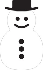 Snowman with hat vector illustration. Christmas new year celebration