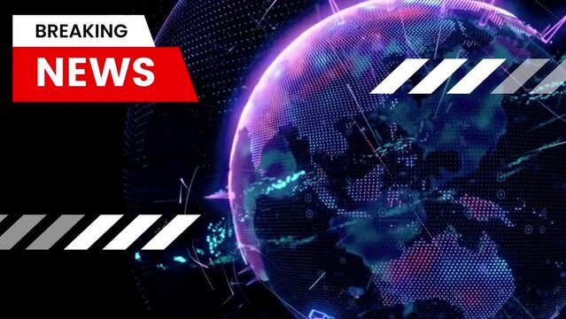 Animated globe rotating news intro