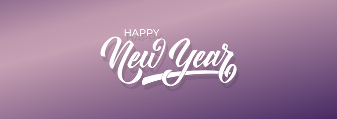 Happy New Year hand lettering calligraphy. Vector holiday illustration element. Typographic element