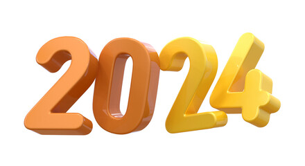2024 Golden New Year 3d illustration
