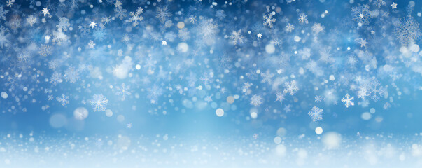 Obraz premium Abstract winter background with snow and snowflakes