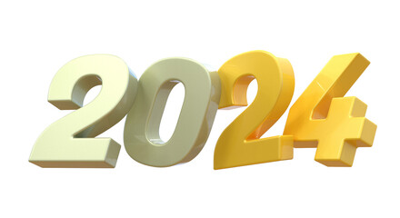2024 Golden New Year 3d illustration
