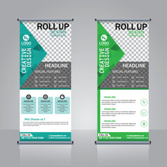 Modern abstract roll up standee banner template.
business vertical banner design