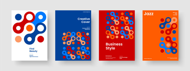 Fototapeta premium Modern Business Presentation Template. Isolated Background Layout. Geometric Report Design. Brochure. Banner. Flyer. Book Cover. Poster. Advertising. Handbill. Portfolio. Brand Identity. Leaflet
