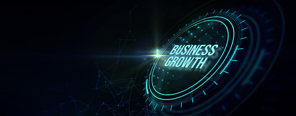 Business growth. Development and growth concept. 3d illustration
